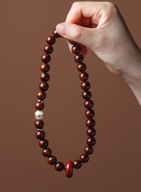 招财紫金鼠手串光珠菩提子双圈手持念珠佛珠文玩盘玩双圈手链男女