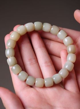 原生态直切玻璃底水润精工玉化高抛菩提根精品单圈手串文玩女佛珠