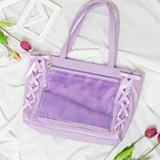 Серебряная сиреневая лента, белая сумка, (в наличии на складе)