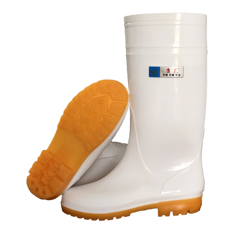 康晨新款男女通用白色食品靴加棉保暖雨靴加绒雨鞋卫生靴白色加棉 - 图3