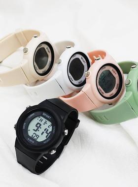 爆款多功能电子手表ins风学生党高颜值防水运动夜光手表