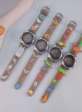 儿童电子手表创意卡通图案生活防水小学生儿童手表贴面图案手表