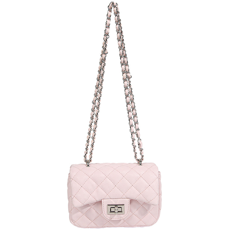 NBY原创潮牌小众可爱气质菱格链条腋下小方包百搭少女粉色单肩包,淘宝优惠券,粉丝福利购,淘宝优惠卷