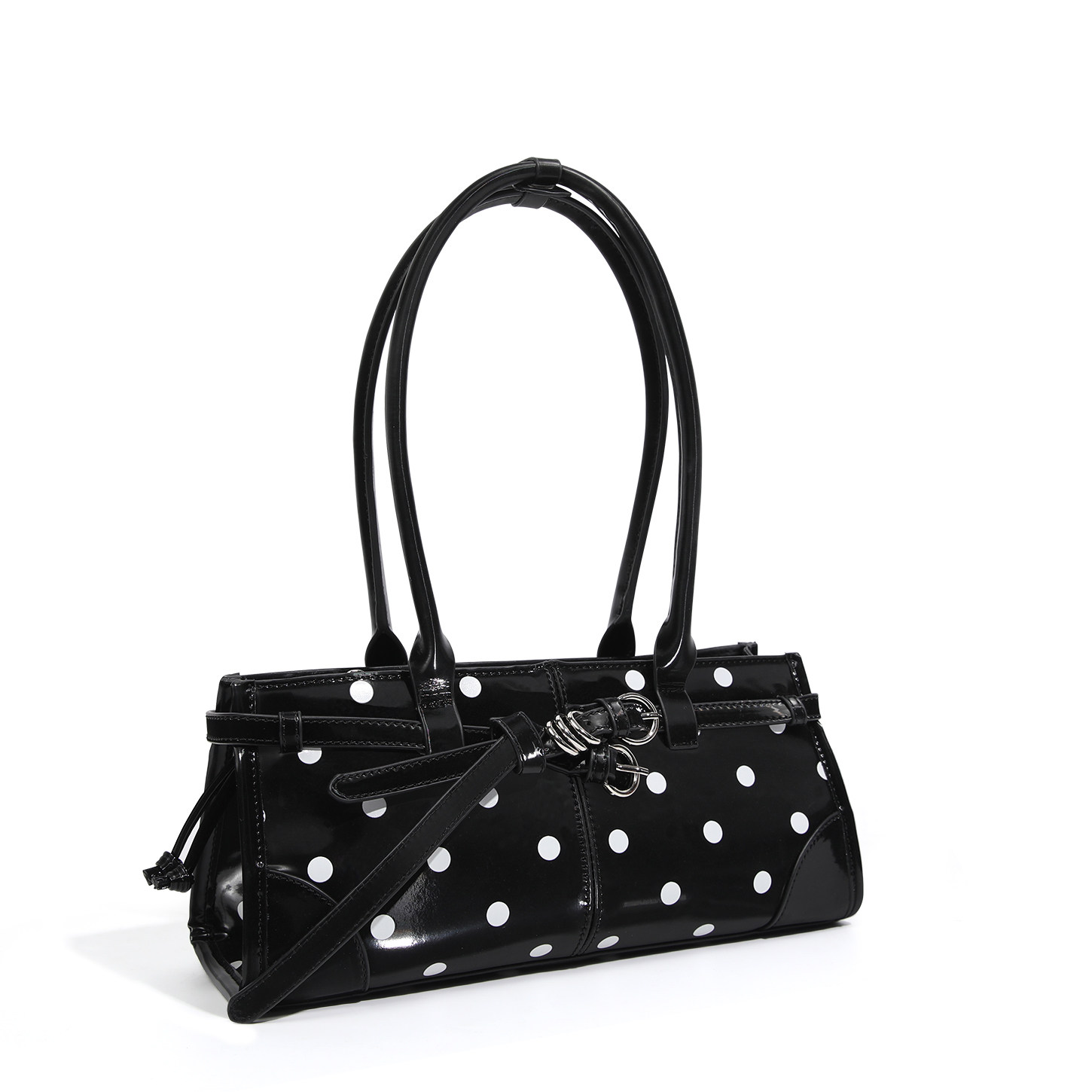 NBY原创潮牌小众设计高级感波点包女早春黑色轻奢百搭腋下法棍包,淘宝优惠券,粉丝福利购,淘宝优惠卷