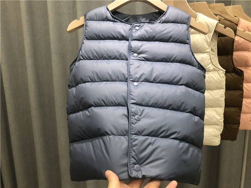 新国标90%绒亲子羽绒马甲背心MOKOIVER内穿外穿秋冬小中大童宝宝 - 图1