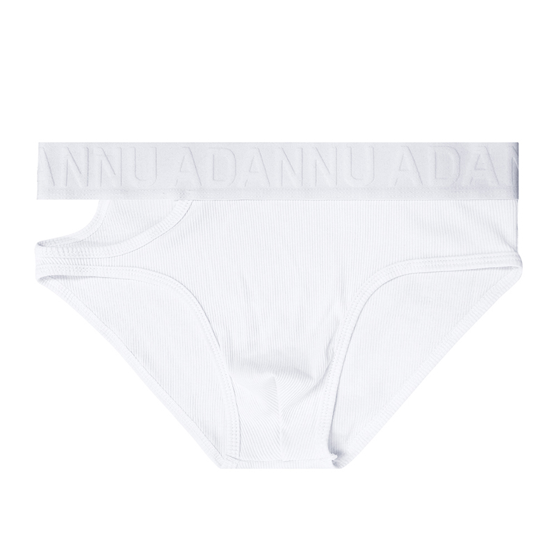 ADANNU男三角内裤单侧镂空纯棉 浮雕文腰带 性感低腰纯色运动青年 - 图0