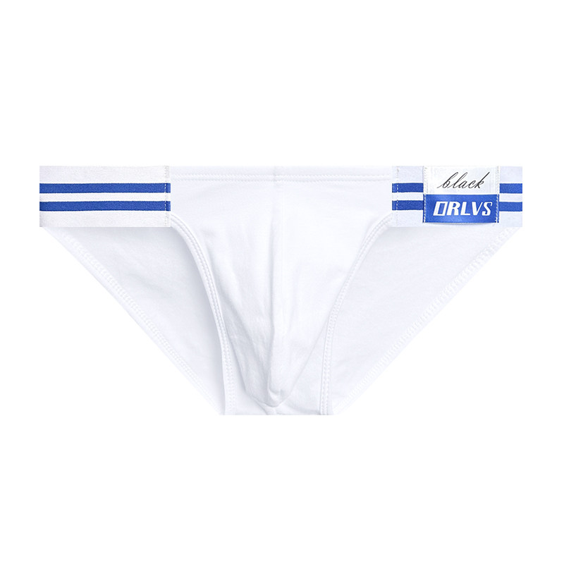 ORLVS男三角内裤纯棉海蓝条纹 透气薄款纯色性感低腰潮流运动青年,淘宝优惠券,粉丝福利购,淘宝优惠卷