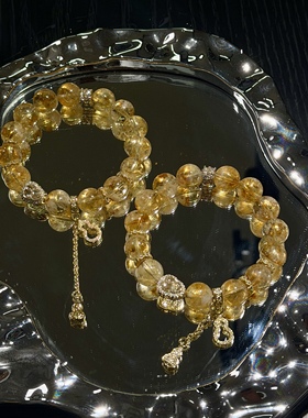 「财运葫芦」7A天然黄水晶手串高级感精致招财转运黄塔晶水晶手链