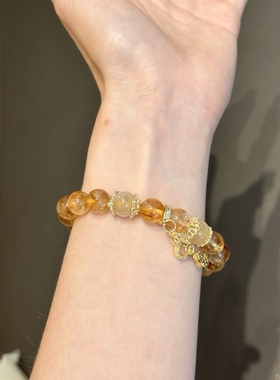 招财暴富转运天然黄水晶手链女配饰黄塔晶水晶手串旺事业发晶礼物