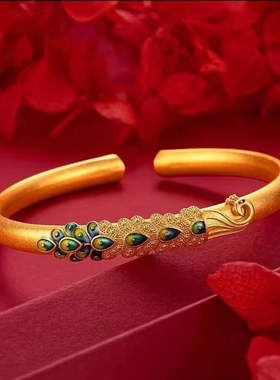古法孔雀呈祥手镯ZD0480