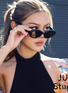 复古美式辣妹墨镜椭圆框Y2K