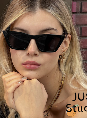 猫眼黑框墨镜时髦辣妹凹造型男女