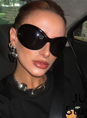 欧美鹅蛋大框墨镜夸张2023新款