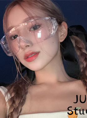 户外透明色骑行墨镜辣妹凹造型