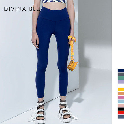 DIVINA BLU瑜伽九分裤女高腰裸感专业瑜珈裤子外穿无痕提臀紧身裤 - 图0