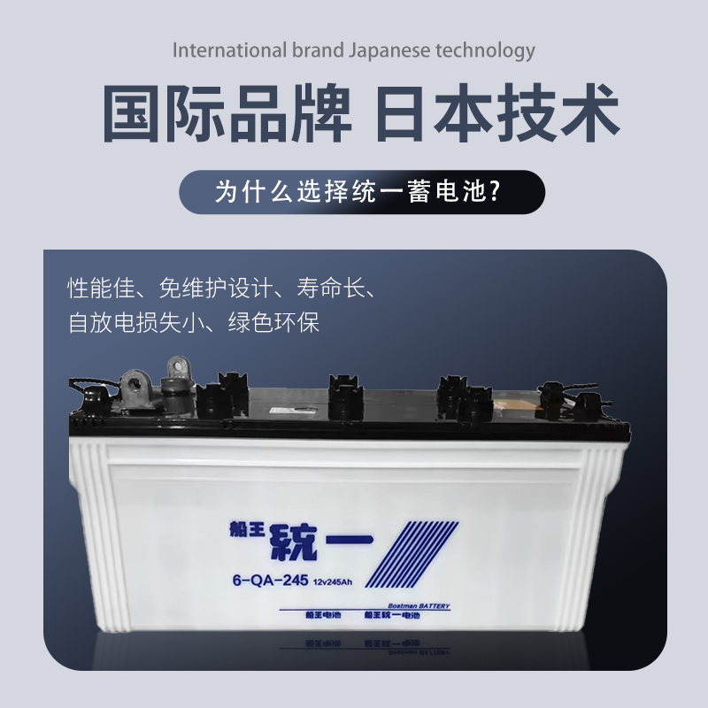 船王统一电瓶N200N150N120船舶照明逆变电源12V200AH150ah水电池 - 图2