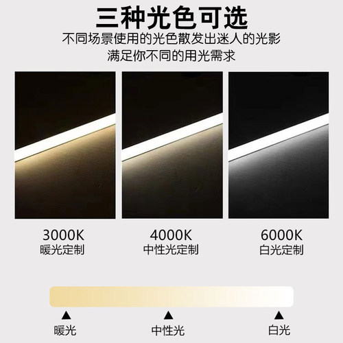 明装灯带橱柜免开槽线条灯鞋柜玄关酒柜吊柜灯智能感应直角灯条 - 图0