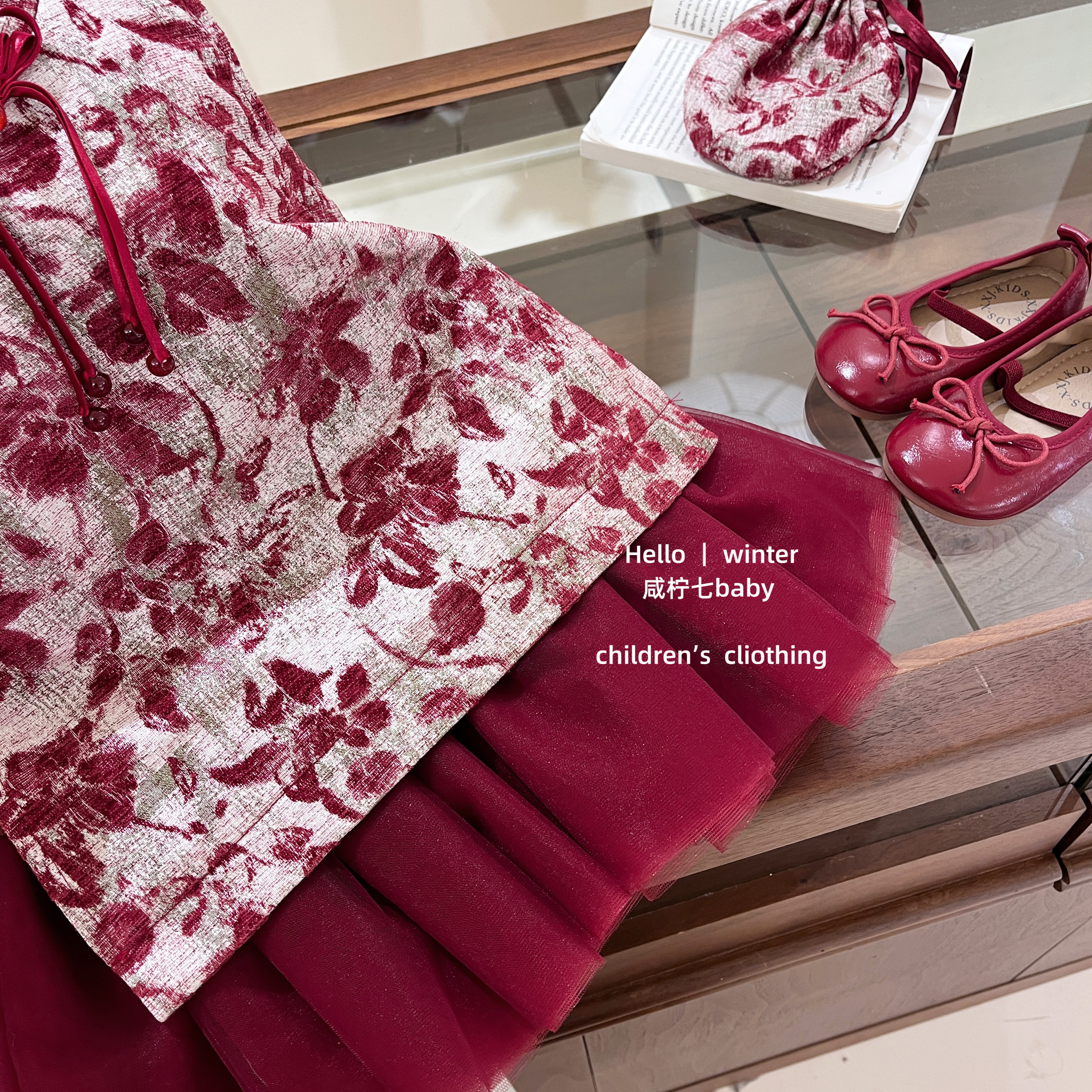 【咸柠七】书香门第！女童连衣裙秋冬复古提花公主裙新年礼服裙,淘宝优惠券,粉丝福利购,淘宝优惠卷