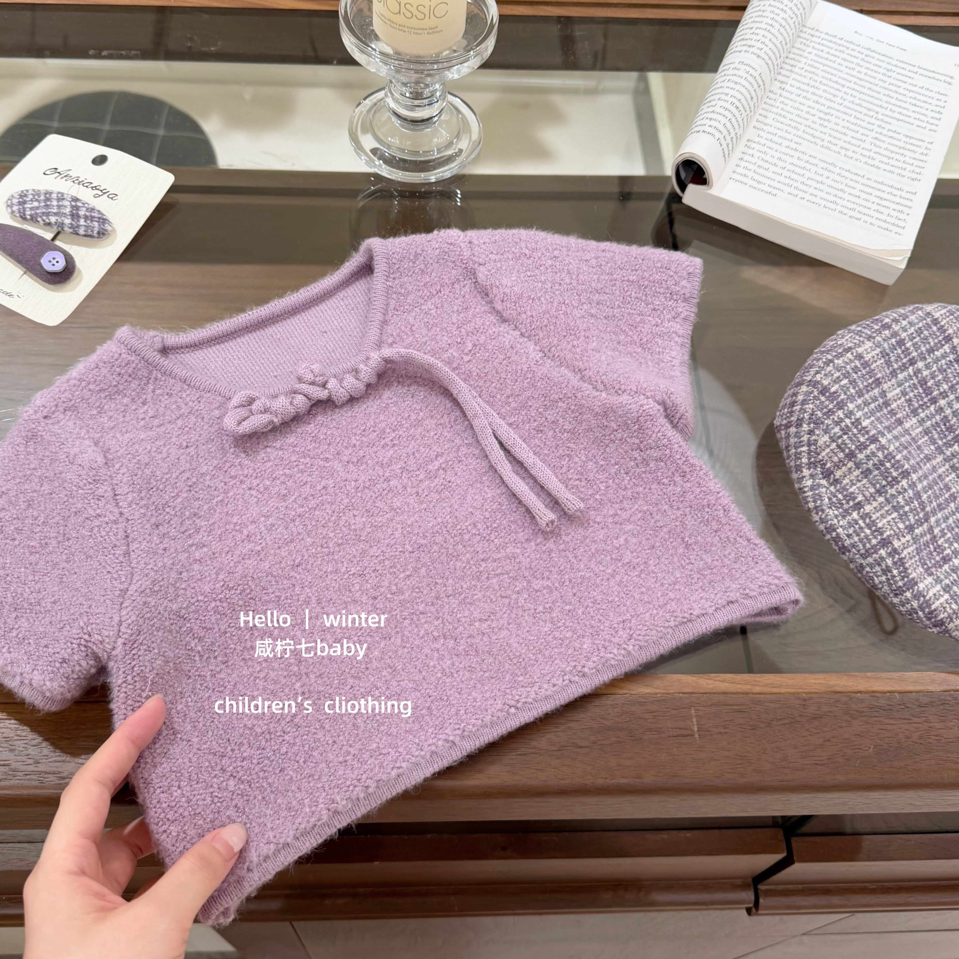 【咸柠七】原创！女童秋冬套装中式盘扣毛衣针织衫加绒格子半身裙,淘宝优惠券,粉丝福利购,淘宝优惠卷