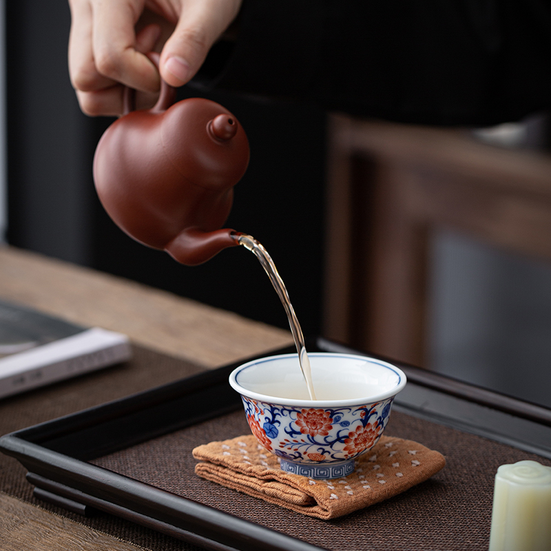 复古青花瓷主人杯大号陶瓷功夫茶盏品茗杯茶杯单杯仿古品茗杯杯子 - 图1