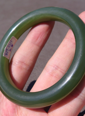 57g天然和田玉青海料湖水绿油润57mm手镯子S