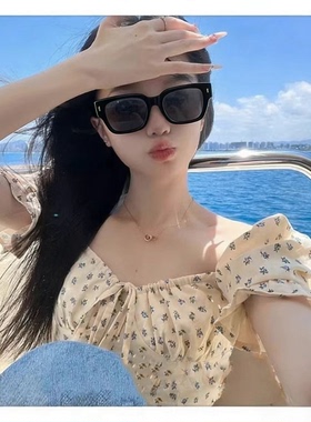 时尚女士方形小框防晒太阳镜