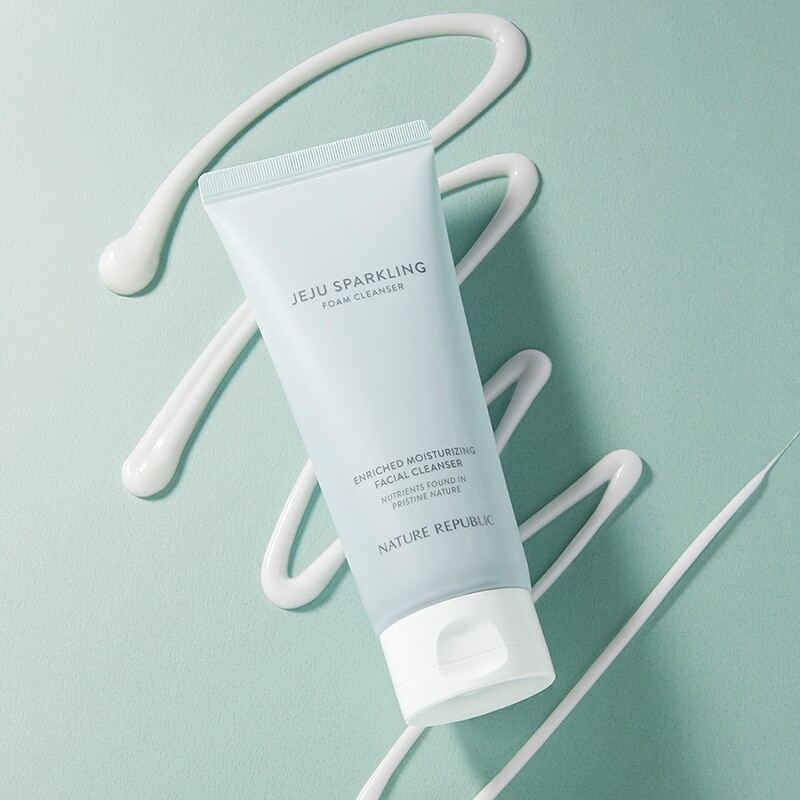 韩国naturerepublic自然乐园济州碳酸洗面奶清爽滋润控油深层清洁
