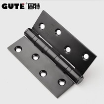 Solid black grey wood door hinge hinge flat open stainless steel thickened 4 inch silent room door loose-leaf bearing flap