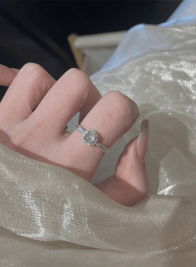 新中式白月光开口戒指女轻奢小众设计感百搭仙气食指戒高级感指环
