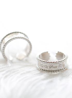 韩国纯银戒指港风字母同款