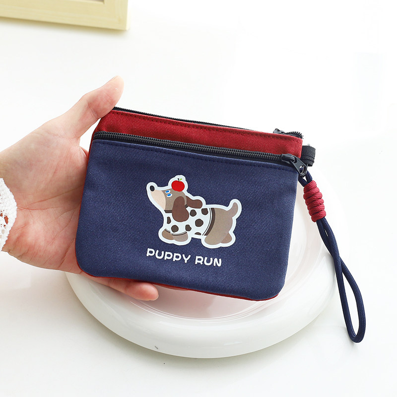 新款原创撞色拼接双层化妆包可爱大容量卡证件收纳包姨妈巾零钱包,淘宝优惠券,粉丝福利购,淘宝优惠卷