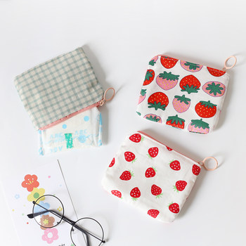 INS summer ງາມ strawberry ຫມາກໄມ້ floral coin purse ແມ່ຍິງຂະຫນາດນ້ອຍແລະ versatile ນັກສຶກສາເດັກຍິງຫົວໃຈຖົງເກັບຮັກສາຫຼຽນ