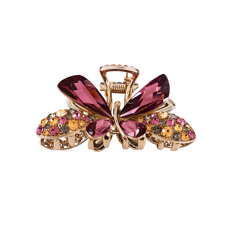 现货批发韩版新款精致蝴蝶抓夹仿水晶发卡高级感气质时尚发夹,淘宝优惠券,粉丝福利购,淘宝优惠卷