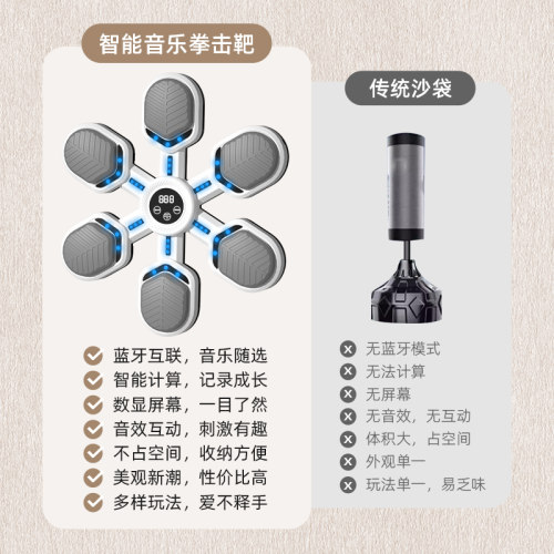 智能音乐拳击机音乐拳击器儿童拳击训练器材家用小孩搏击拳击墙靶-图0