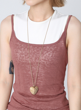 卡其色仿木爱心挂件吊坠新款装饰