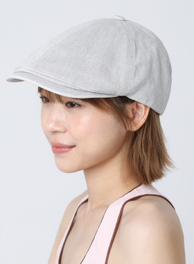 复古灰色鸭舌前进帽女夏季新款