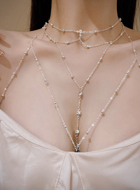 芒果店饰品mg胸链身体链欧美bodychain性感比基尼bikini立体后背