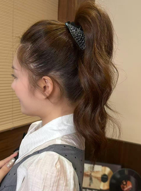 紫米轻奢水钻三角鲨鱼夹