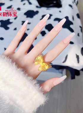 米勒珠宝女士足金999蝴蝶结戒指