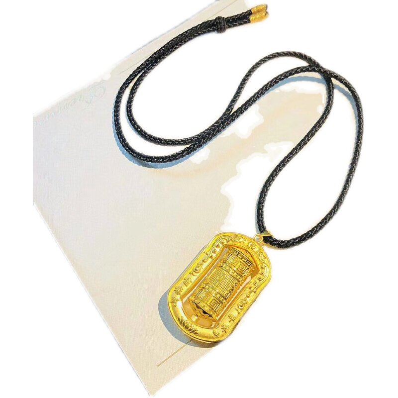 24K黄金吊坠男女款3D硬足金999大气夸张项坠送男朋友礼物纯金霸气