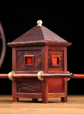 摆设雕刻红酸枝花轿乔迁礼品摆件