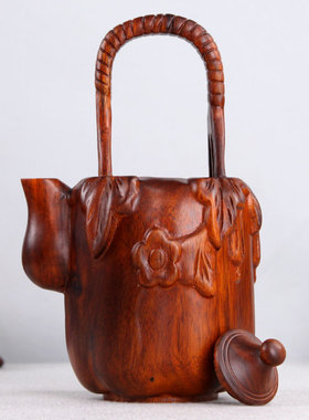 红木茶壶摆件风水客厅工艺品