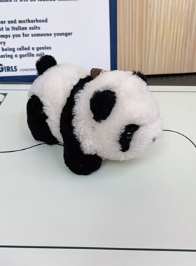真羊毛小熊猫汽车钥匙扣挂件