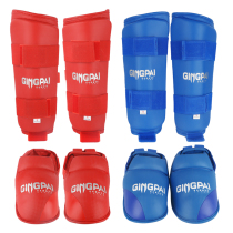 Race Faction Karate Conjoined Leg Guard with foot Thai Boxing Boxing Loose training Shin Guard Feet back WKF protective gear