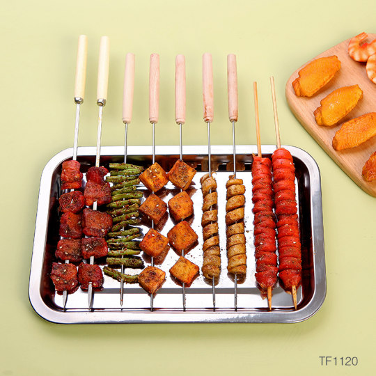 烧烤工具配件食物碟不锈钢食物盘长方形家用盛菜烧烤烤盘餐盘