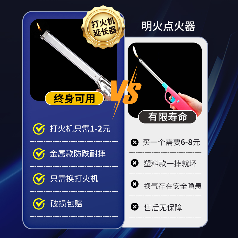 点火器枪打火机长手柄煤气灶燃气专用加长嘴耐用炮仗鞭炮烟花神器 - 图0