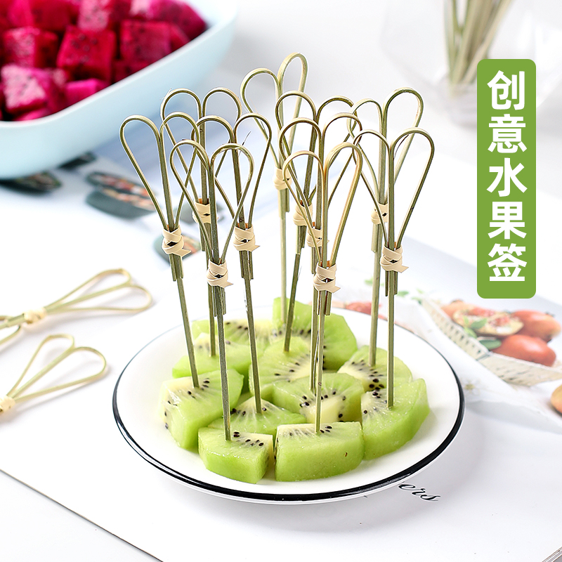 小竹签一次性创意剪刀签冰糖葫芦三明治鸡尾酒装饰果签网红水果签