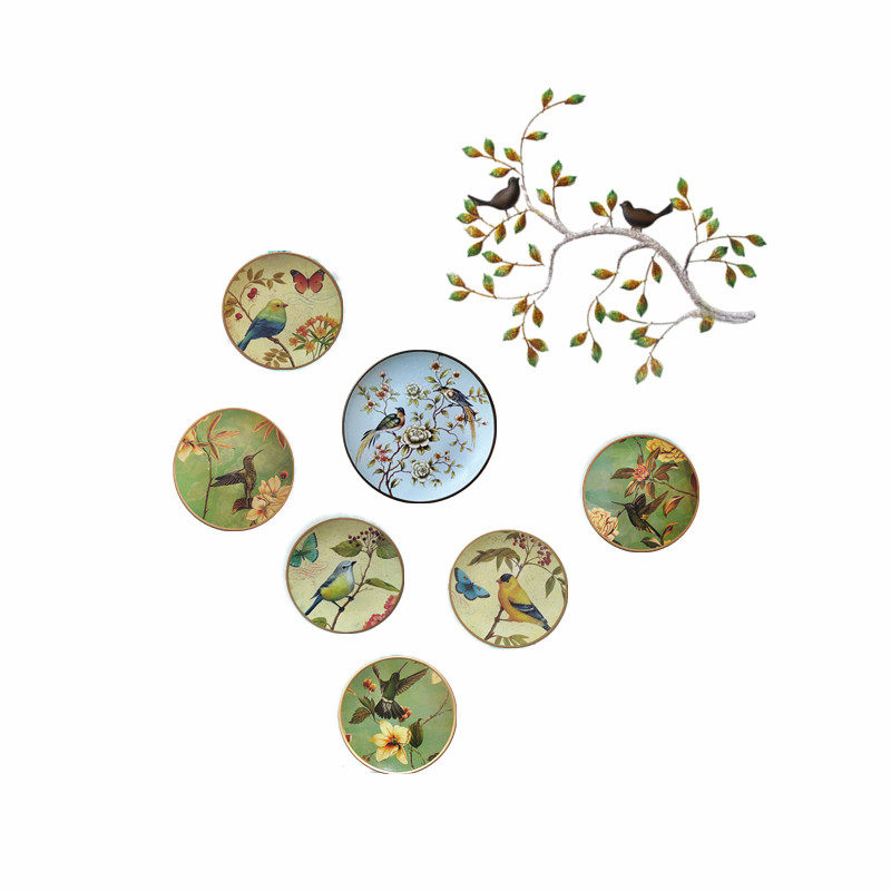 欧式家居创意盘子墙面装饰壁挂美式乡村陶瓷挂盘组合样板间搭配,淘宝优惠券,粉丝福利购,淘宝优惠卷