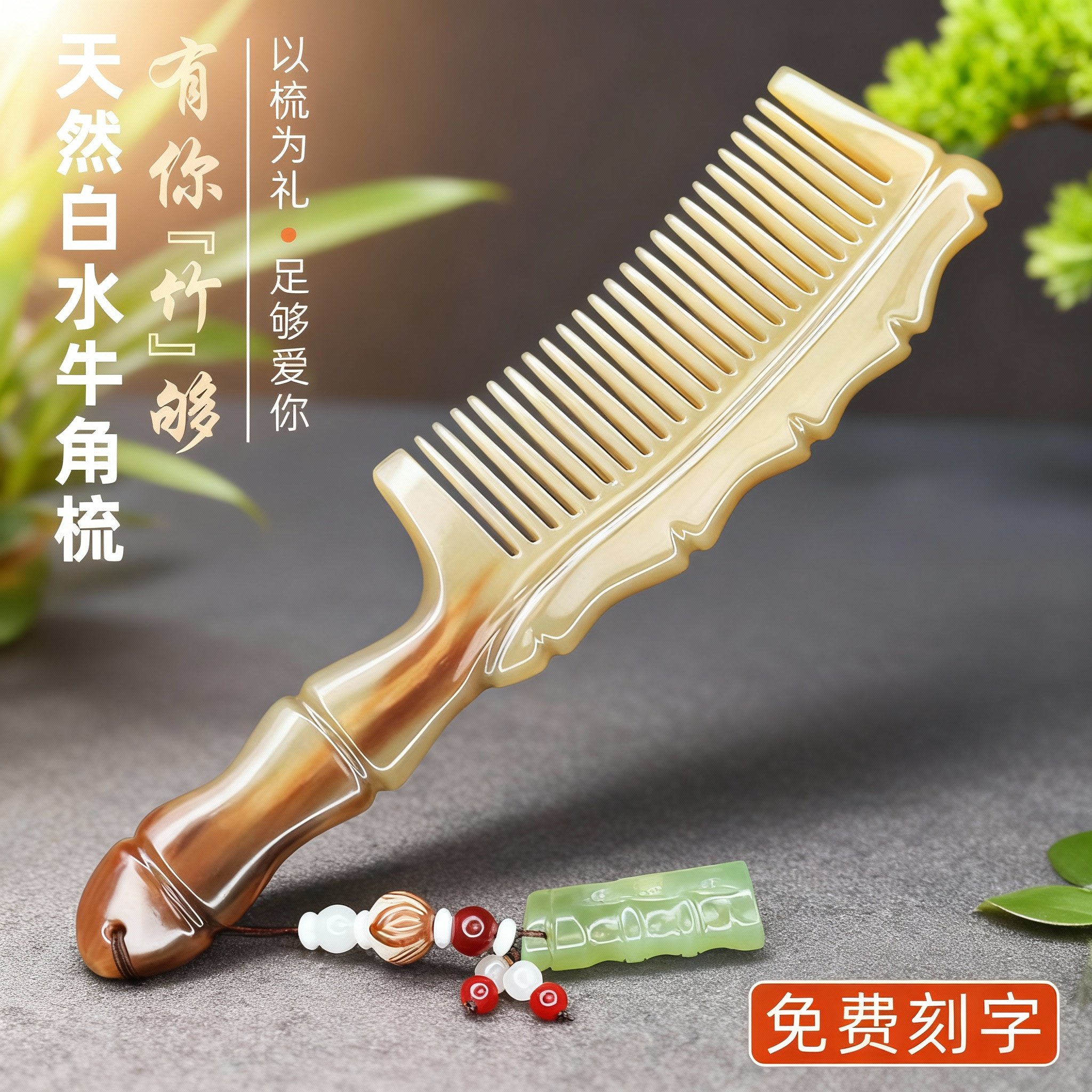 教师节礼物送老师女朋友送老婆免费刻字天然牛角实用婚庆伴手礼品