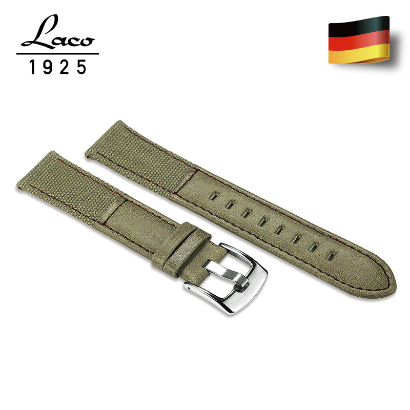 laco朗坤德国原装进口帆布真皮表带 laco朗坤配件